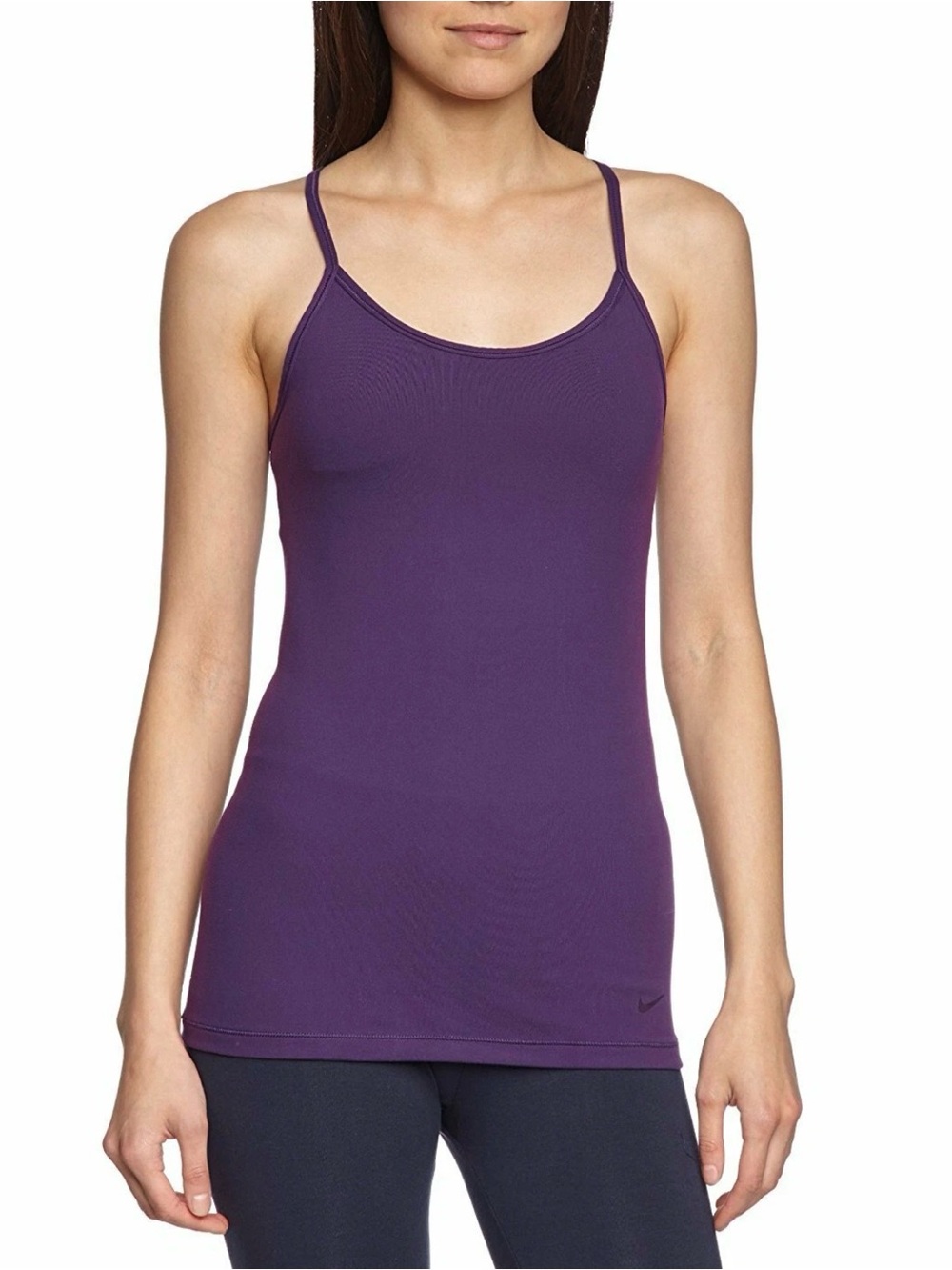 Nike Dri-Fit Purple Crossback Shelf Bra Cami Tank Top Athletic Gym Medium M